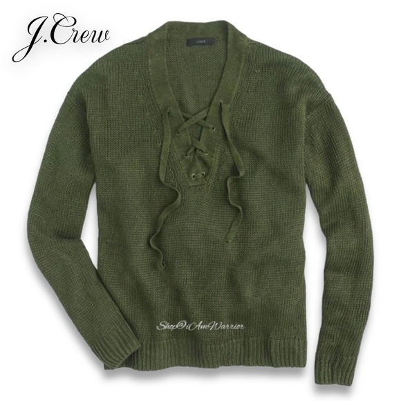 J.Crew lace-up pullover in seaweed green *shop@iamwarrior - Picture 2 of 8